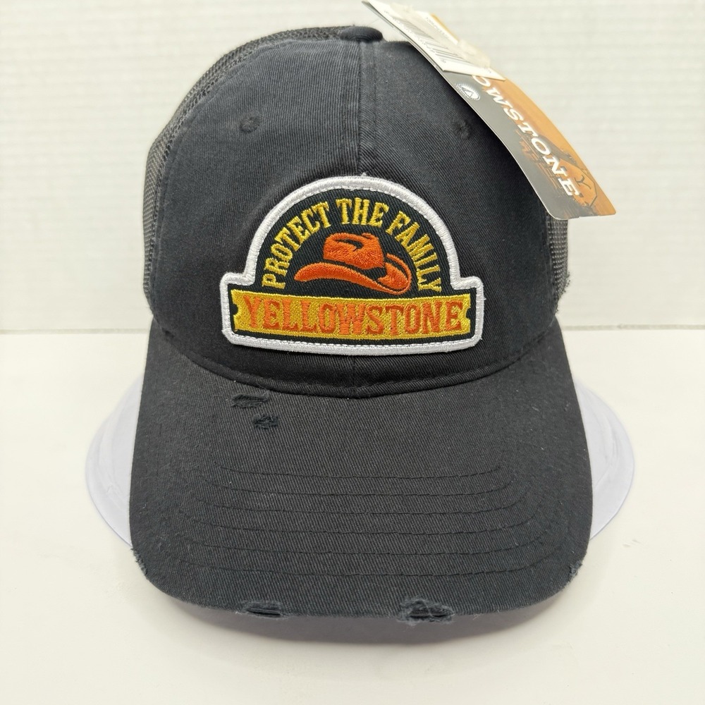 Yellowstone Protect The Family Snapback Hat Mesh Trucker Cap Distressed Patch